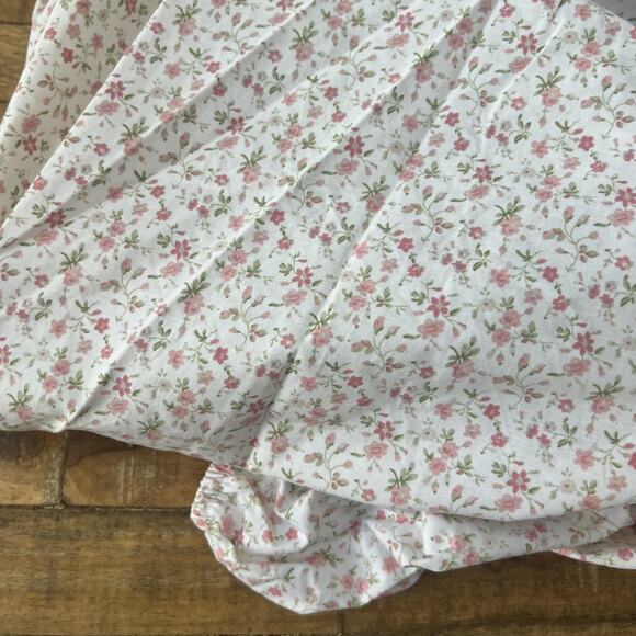Laura Ashley Twin XL Fitted Sheet & Flat Sheet Set Pink Floral Print 100% Cotton - Picture 5 of 9